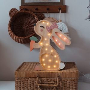 Drewniana lampka dla dzieci Królik