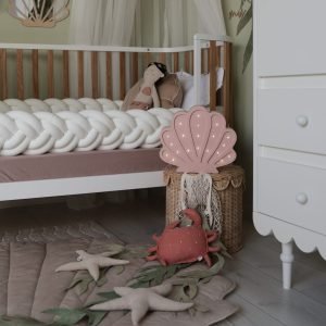 Drewniana lampka dla dzieci Muszla Pink