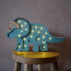 Drewniana lampka dla dzieci Dinozaur Triceraptops